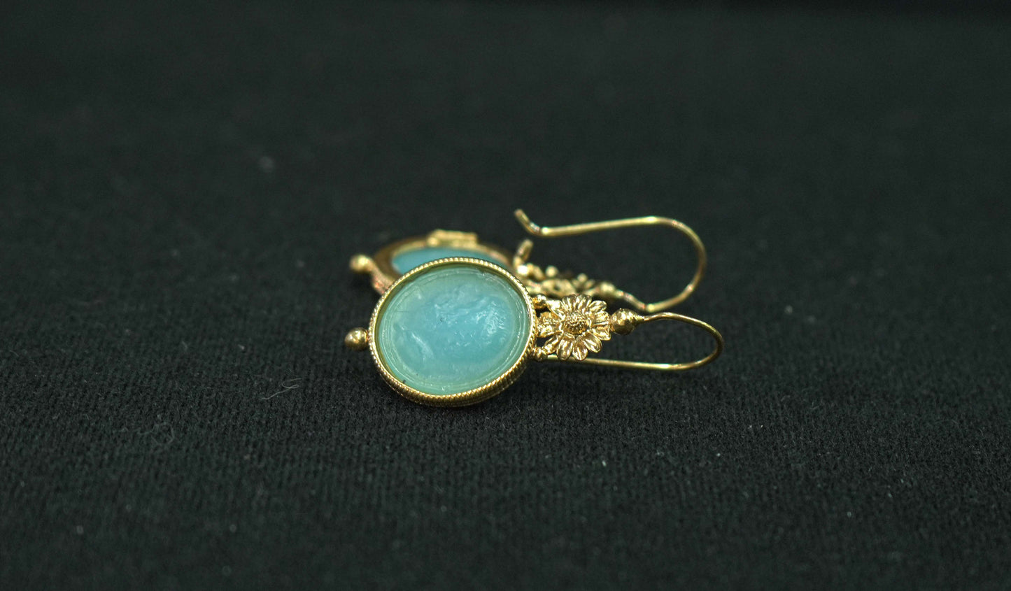 M222 - Orecchini in Argento bagnato in Oro e Pasta Vitrea