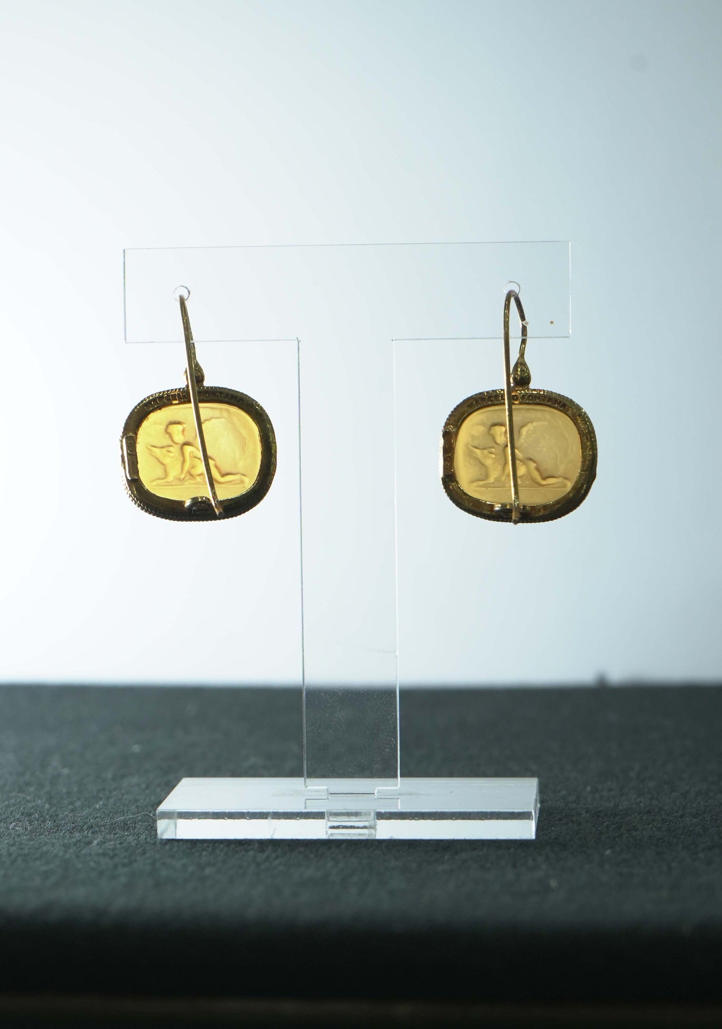M29 - Orecchini in Argento bagnato in Oro e Pasta Vitrea