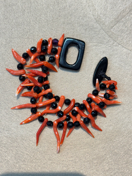 Bracciale in Corallo e Onice