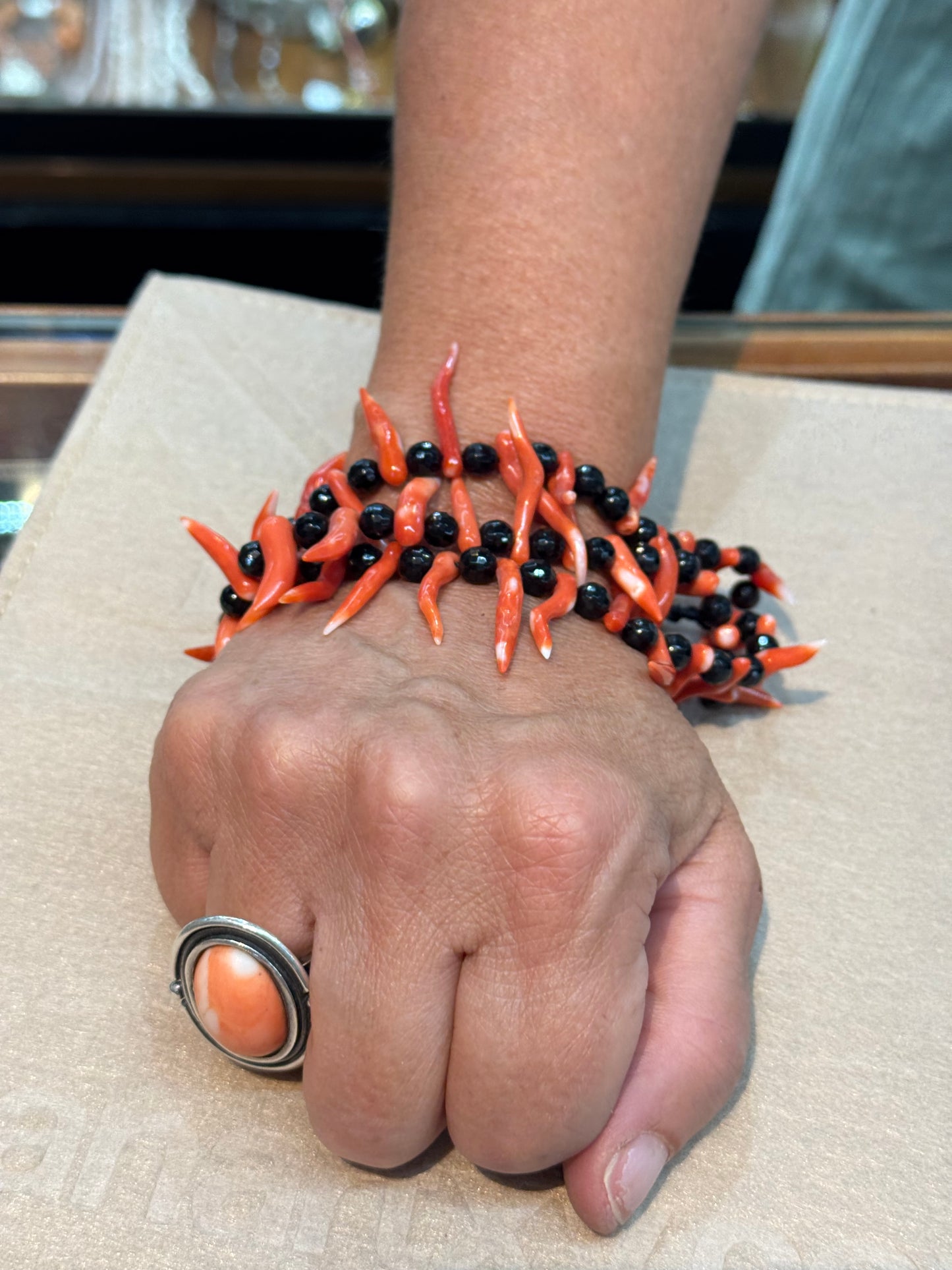 Bracciale in Corallo e Onice