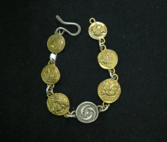 G11 - Greek Bronze and Silver Bracelet